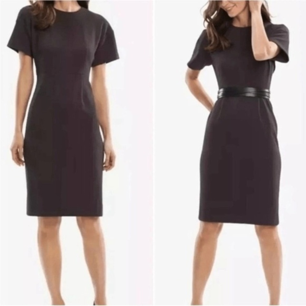 MM Lafleur Dress Gayle Knee Length Textured in Fig Grey